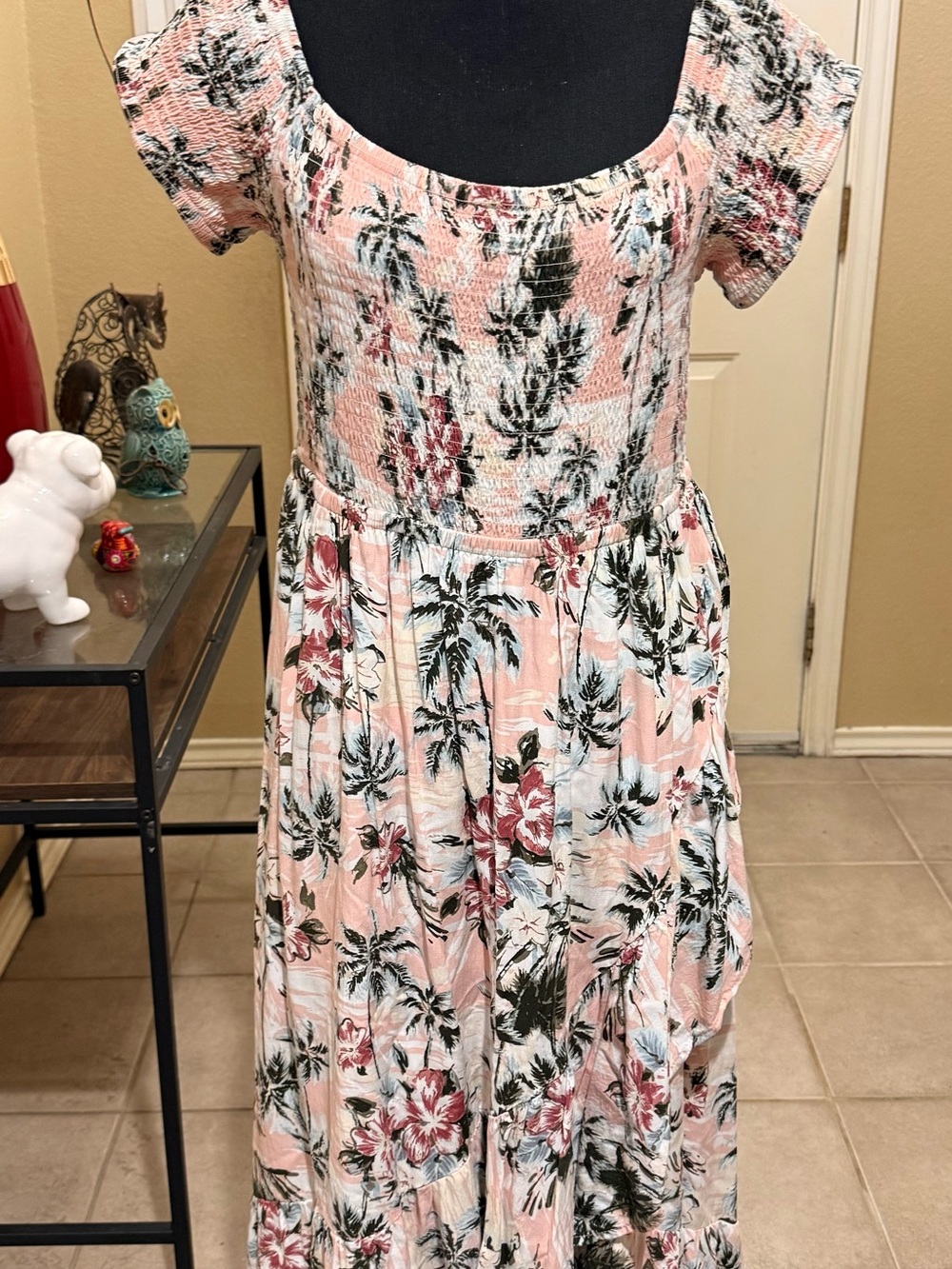 torrid Pink Floral Maxi Dress with Tropical Print
